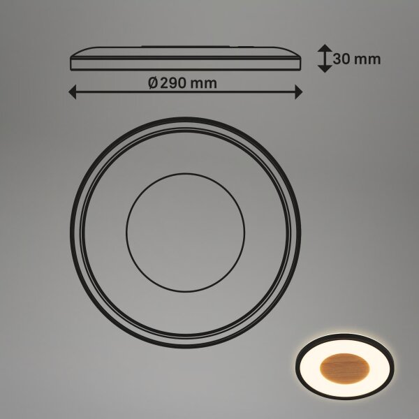 Brilo - LED stropné svietidlo SUFIT WOOD LED/18W/230V 3000K pr. 29 cm