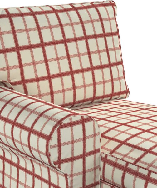 Poťah na ležadlo Ektorp (ľavé) farba produktu červená látka vzorované