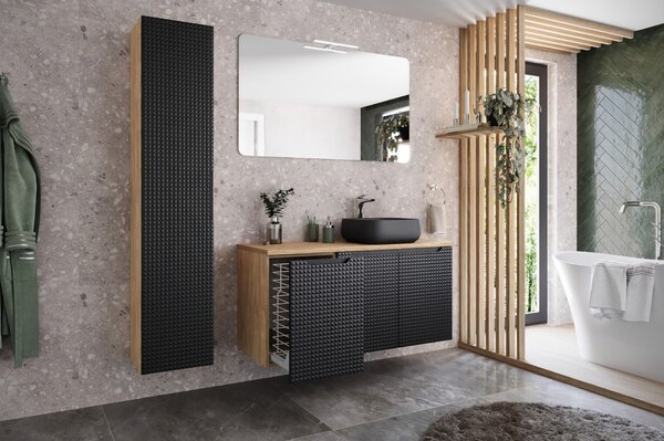 Skrinka pod umývadlo LUXOR Black 82-120-3D | 120 cm s dvierkami