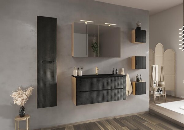 Skrinka pod umývadlo LUXOR Black 82-120-3D | 120 cm s dvierkami