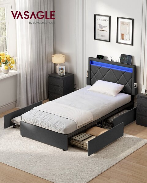 Manželská postel s LED osvetlením 90 cm RMB820GN02