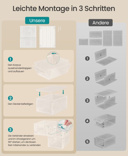 Úložné boxy LSP806WH01 (6 ks)