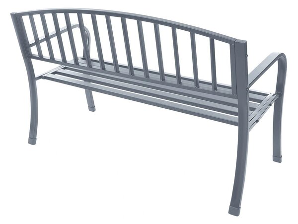 LONGWELL INDUSTRIAL LTD Záhradná lavica s opierkou, kovová konštrukcia - grafit