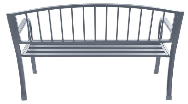 LONGWELL INDUSTRIAL LTD Záhradná lavica s opierkou, kovová konštrukcia - grafit