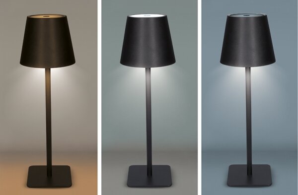 Solight WO69-B - LED stmievateľná nabíjateľná dotyková stolová lampa LUCCA LED/3,7V 2000 mAh čierna