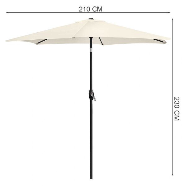 LONGWELL INDUSTRIAL LTD Skladací záhradný slnečník 210 cm - béžový