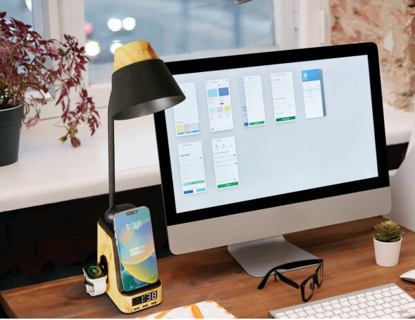 Immax 09000L - LED+CCT stmievateľná stolná lampa s bezdrôtovým nabíjaním Qi IDEAL LED/8W/230V béžová