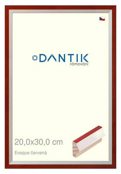DANTIK rám na obraz 20x30 | EVOQUE červená (Sklo Čiré)