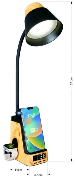 Immax 09000L - LED+CCT stmievateľná stolná lampa s bezdrôtovým nabíjaním Qi IDEAL LED/8W/230V béžová