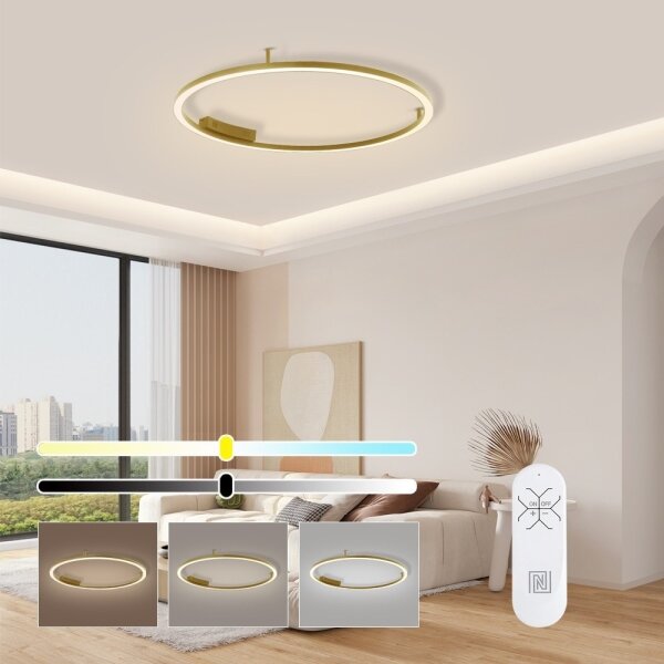 Immax NEO 07291-80G - LED+CCT stmievateľné stropné svietidlo FINO 55W/230V Tuya priemer 80 cm s diaľkovým ovládaním