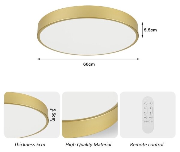 Immax NEO 07293L - LED+CCT stmievateľné stropné svietidlo SEMPLICI 60W/230V, priemer 60 cm + diaľkový ovládač