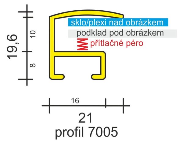 DANTIK rám na obraz 21x29,7 | ALU Černá matná (Sklo Čiré)