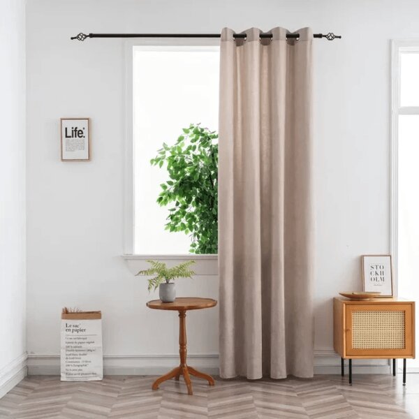 Záves TAVIO 140x250 cm, svetlo béžový Zavesenie: Kovové krúžky