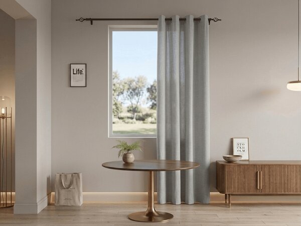Záves TAVIO 140x250 cm, svetlo sivý Zavesenie: Kovové krúžky
