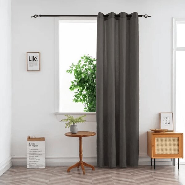Záves TAVIO 140x250 cm, sivohnedý Zavesenie: Kovové krúžky