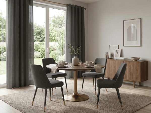 Záves TAVIO 140x250 cm, sivohnedý Zavesenie: Kovové krúžky