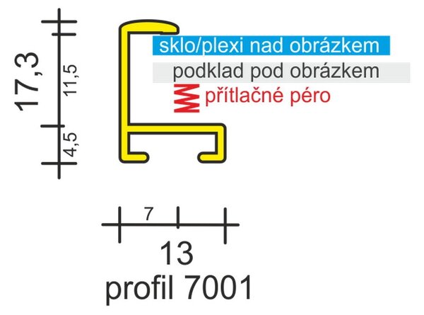 DANTIK rám na obraz 21x29,7 | ALU Černá matná (Sklo Čiré)