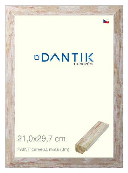 DANTIK rám na obraz 21x29,7 | PAINT červená malá (Sklo Čiré)
