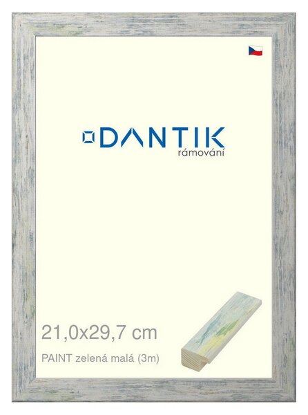 DANTIK rám na obraz 21x29,7 | PAINT zelená malá (Sklo Čiré)