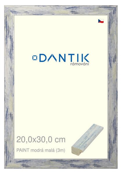 DANTIK rám na obraz 20x30 | PAINT modrá malá (Sklo Čiré)