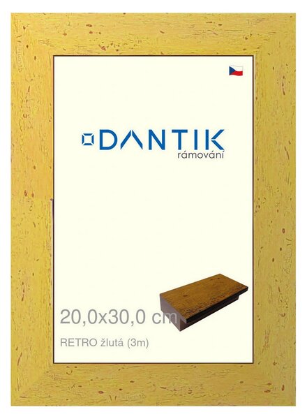 DANTIK rám na obraz 20x30 | RETRO žlutá (Sklo Čiré)