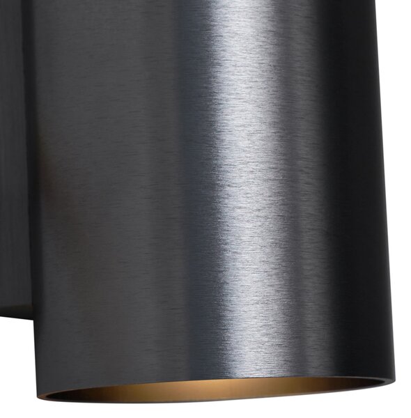 Moderná nástenná lampa tmavosivá okrúhla 2-svetlá GU10 50 mm - Sandy