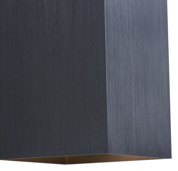 Moderné nástenné svietidlo Gunmetal štvorcové 2-svetlá GU10 50mm - Sandy