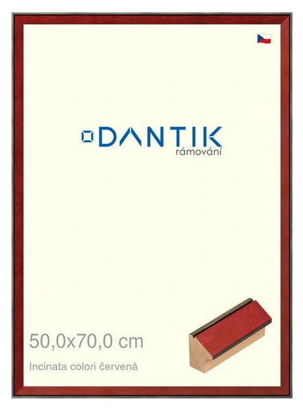 DANTIK rám na obraz 50x70 | INCLINATA colori červená (Plexi Čiré)