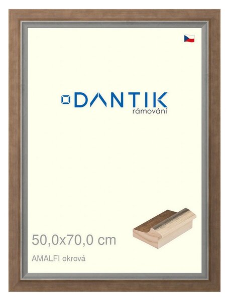 DANTIK rám na obraz 50x70 | AMALFI okrová (Plexi Čiré)