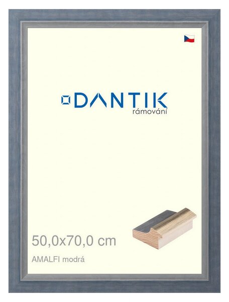 DANTIK rám na obraz 50x70 | AMALFI modrá (Plexi Čiré)
