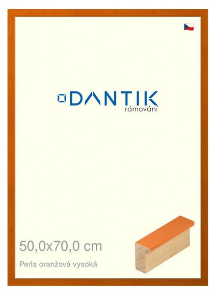 DANTIK rám na obraz 50x70 | PERLA oranžová vysoká (Plexi Čiré)