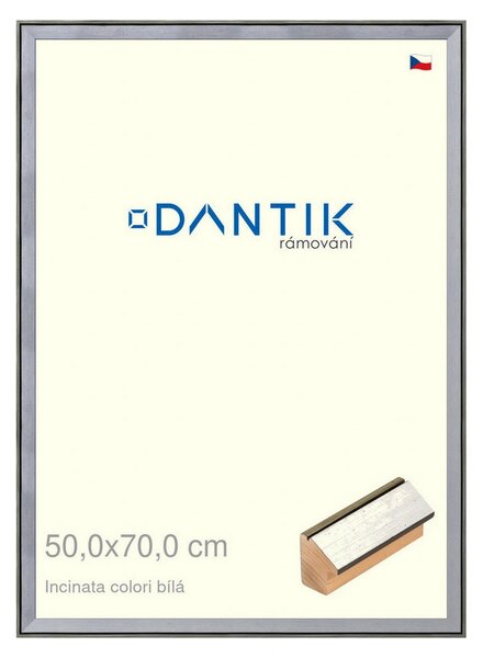 DANTIK rám na obraz 50x70 | INCLINATA colori Bílá (Plexi Čiré)