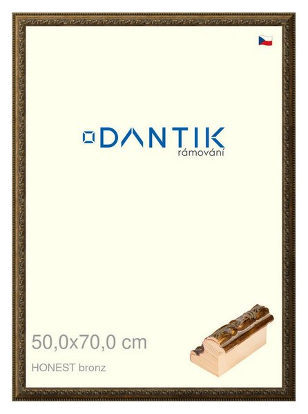 DANTIK rám na obraz 50x70 | HONEST malá vysoká bronz (Plexi Čiré)