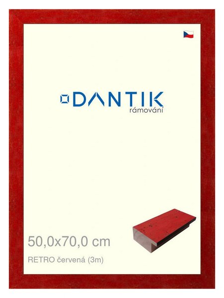 DANTIK rám na obraz 50x70 | RETRO červená (Plexi Čiré)