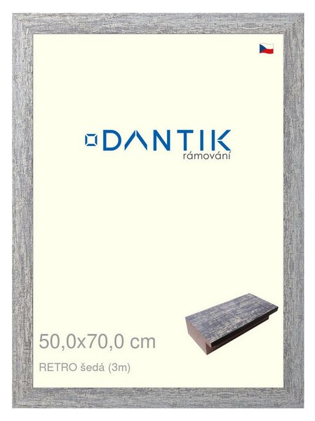 DANTIK rám na obraz 50x70 | RETRO šedá (Plexi Čiré)