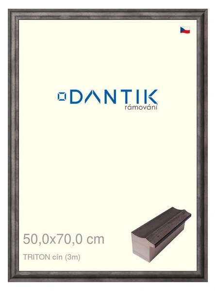 DANTIK rám na obraz 50x70 | TRITON cín (Plexi Čiré)