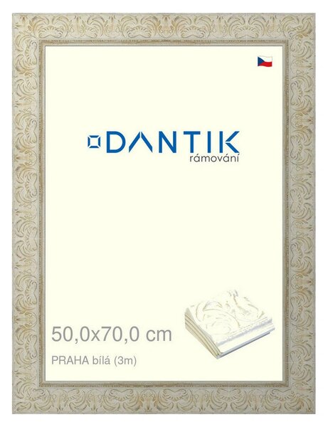 DANTIK rám na obraz 50x70 | PRAHA Bílá (Plexi Čiré)