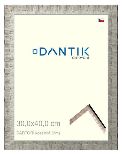 DANTIK rám na obraz 30x40 | SARTORI kost.bílá (Plexi Čiré)