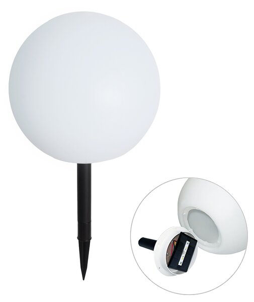Vonkajšia lampa biela 30 cm vrátane LED IP44 solárna RGBW - Ludger