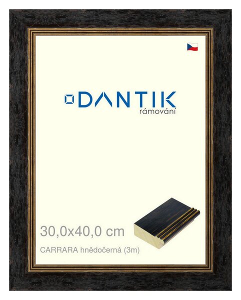 DANTIK rám na obraz 30x40 | CARRARA hnědočerná (Plexi Čiré)