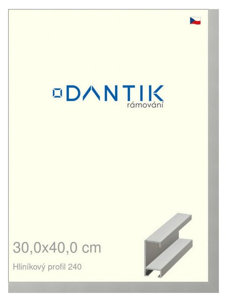 DANTIK rám na obraz 30x40 | ALU Stříbrná matná (Plexi Čiré)