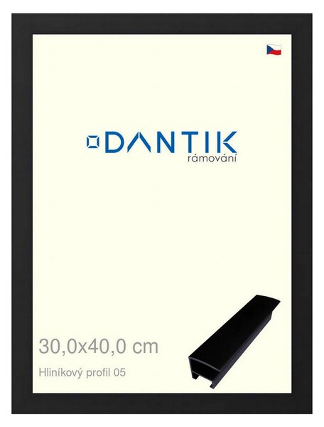 DANTIK rám na obraz 30x40 | ALU Černá matná (Plexi Čiré)