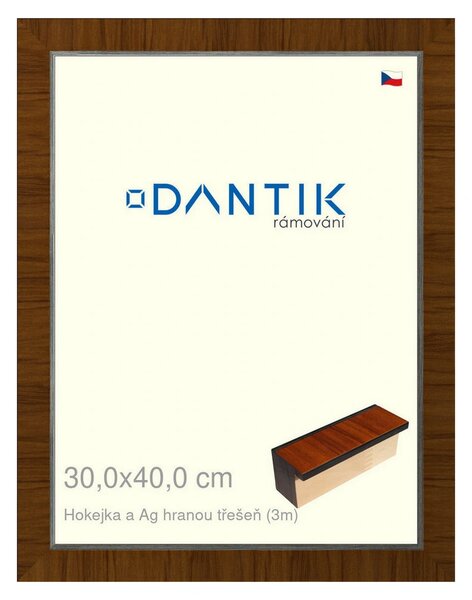 DANTIK rám na obraz 30x40 | Hokejka a Ag hranou třešeň (Plexi Čiré)