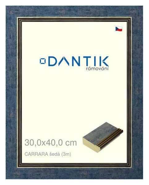 DANTIK rám na obraz 30x40 | Vyřazeno | CARRARA šedá (Plexi Čiré)