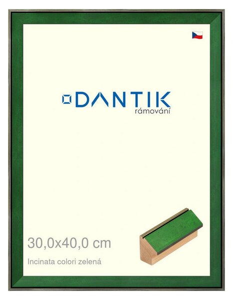 DANTIK rám na obraz 30x40 | INCLINATA colori zelená (Plexi Čiré)
