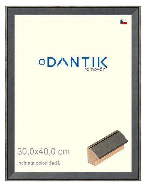 DANTIK rám na obraz 30x40 | INCLINATA colori šedá (Plexi Čiré)