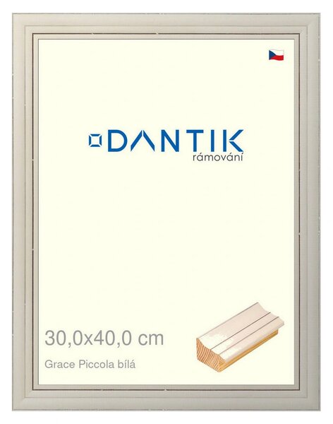 DANTIK rám na obraz 30x40 | Grace Piccola bílá (Plexi Čiré)