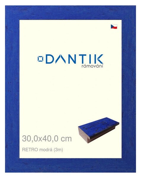 DANTIK rám na obraz 30x40 | RETRO modrá (Plexi Čiré)
