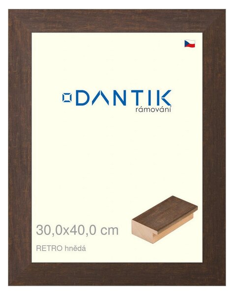 DANTIK rám na obraz 30x40 | RETRO hnědá (Plexi Čiré)