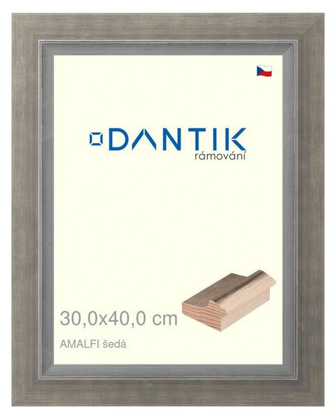 DANTIK rám na obraz 30x40 | AMALFI šedá (Plexi Čiré)